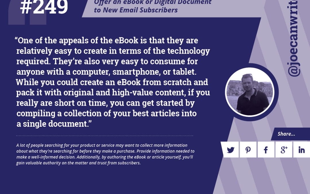 #249: Offer an eBook or Digital Document to New Email Subscribers
