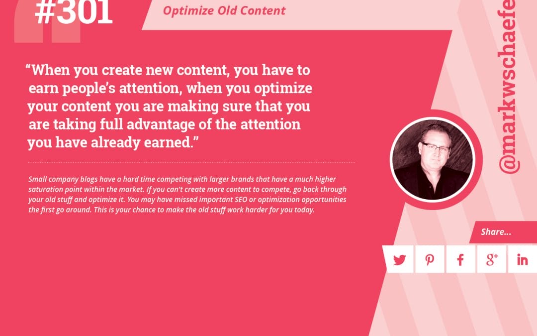 #301: Optimize Old Content