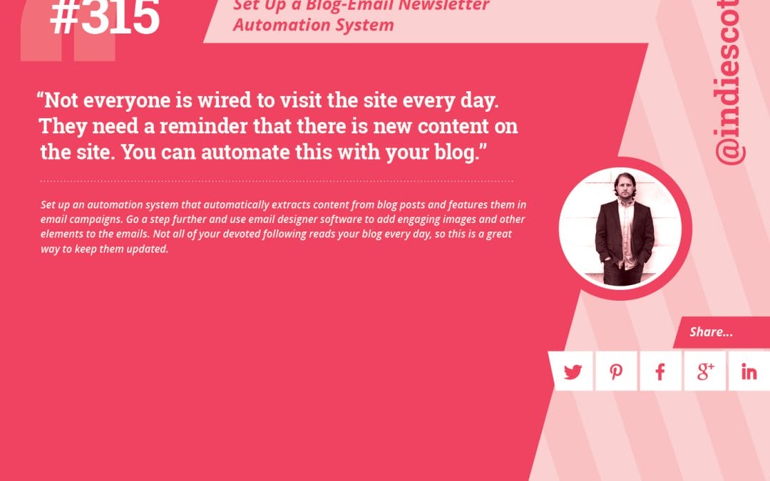 #315: Set Up a Blog-Email Newsletter Automation System