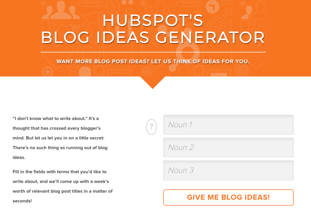 Hubspot Free Blog Ideas Generator