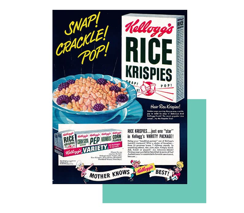 Rice Krispies famous "Snap, Crackle, Pop!" uses sound to get people interested in the brand name.
